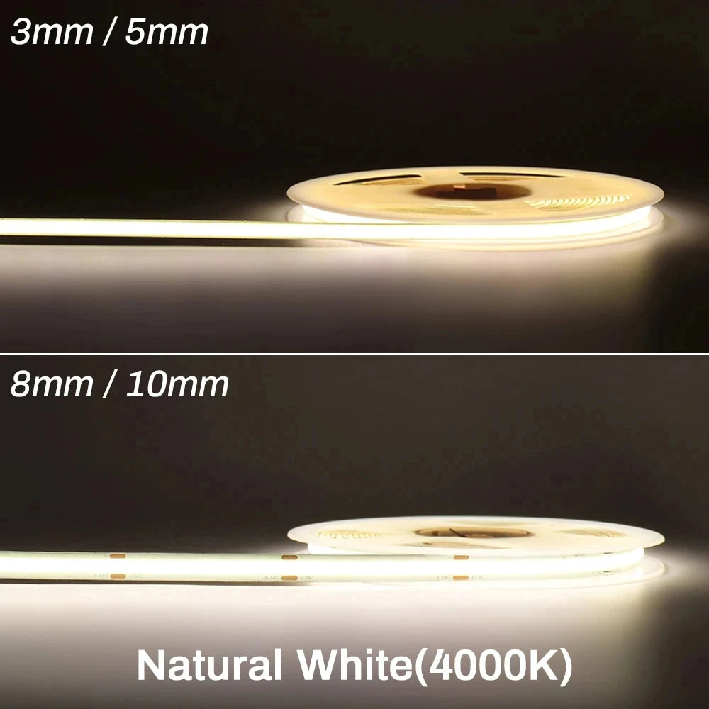 DC5V USB LED COB Strip Light Flexible Ribbon Lamp High Density Tape LED  3000K 4000K 6000K Red Blue Green LED Light Room Decor