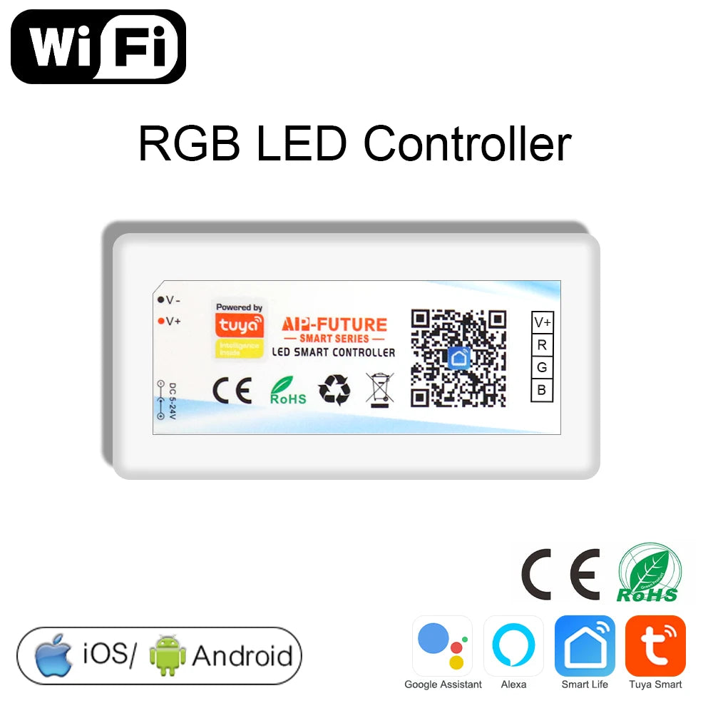 Tuya Zigbee Wifi LED Controller Smart Dimmer 5V 12V 24V LED Strip Light DIM CCT RGB RGBW Alexa Google Home APP Remote Control