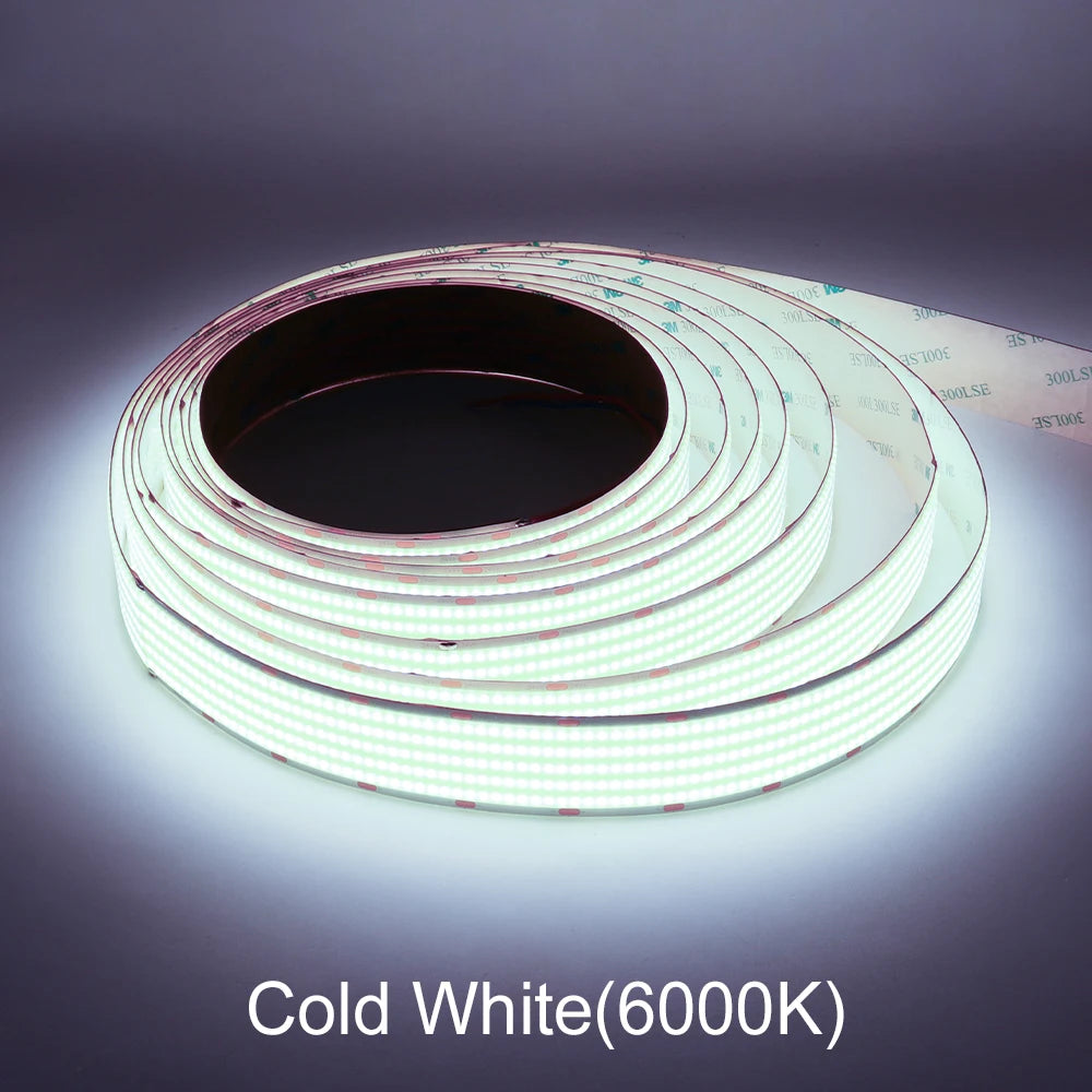 30mm Wide COB LED Strip Light 24V 3000K 4000K 6000K RA90 1600LEDs/m Ultra Bright Ribbon LED Tape for Indoor Home Decor Lighting