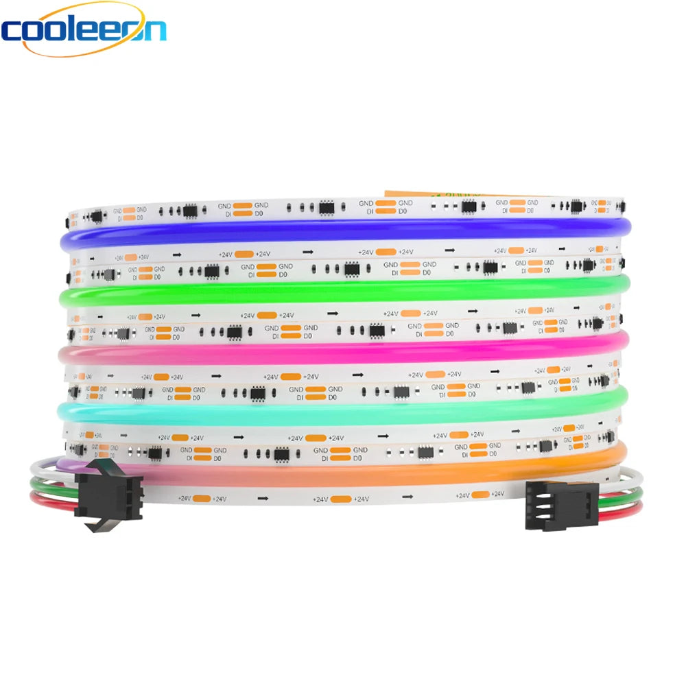 12V 24V RGB-IC LED COB Strip Lights White Black PCB WS2811 Dynamic RGB Dream Color Addressable 10mm 12mm Wide FOB Led Bar Tape