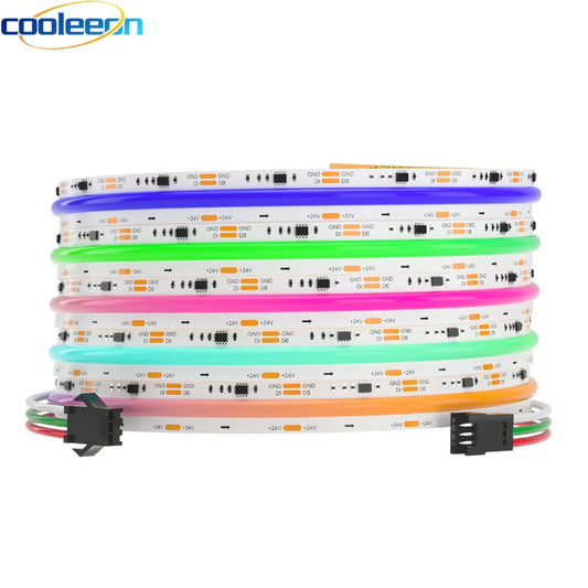 12V 24V RGB-IC LED COB Strip Lights White Black PCB WS2811 Dynamic RGB Dream Color Addressable 10mm 12mm Wide FOB Led Bar Tape