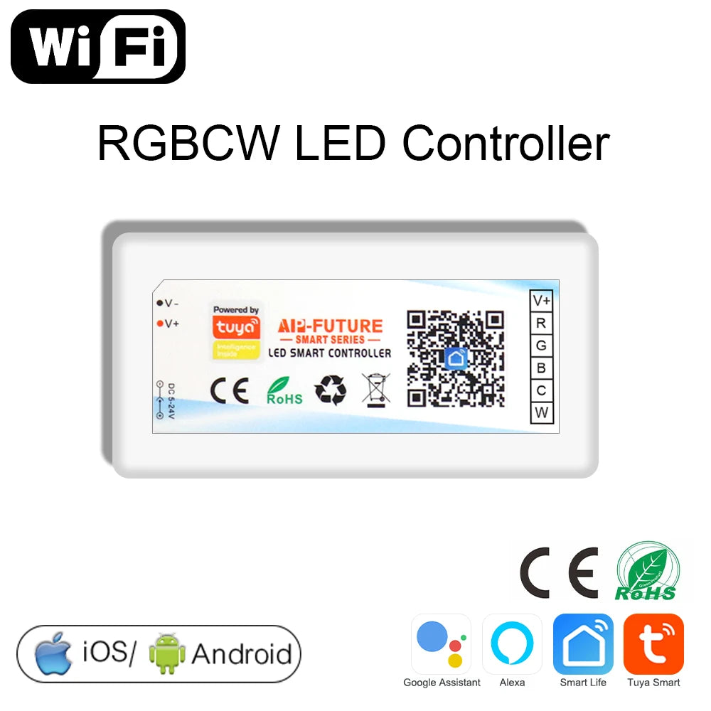 Tuya Zigbee Wifi LED Controller Smart Dimmer 5V 12V 24V LED Strip Light DIM CCT RGB RGBW Alexa Google Home APP Remote Control