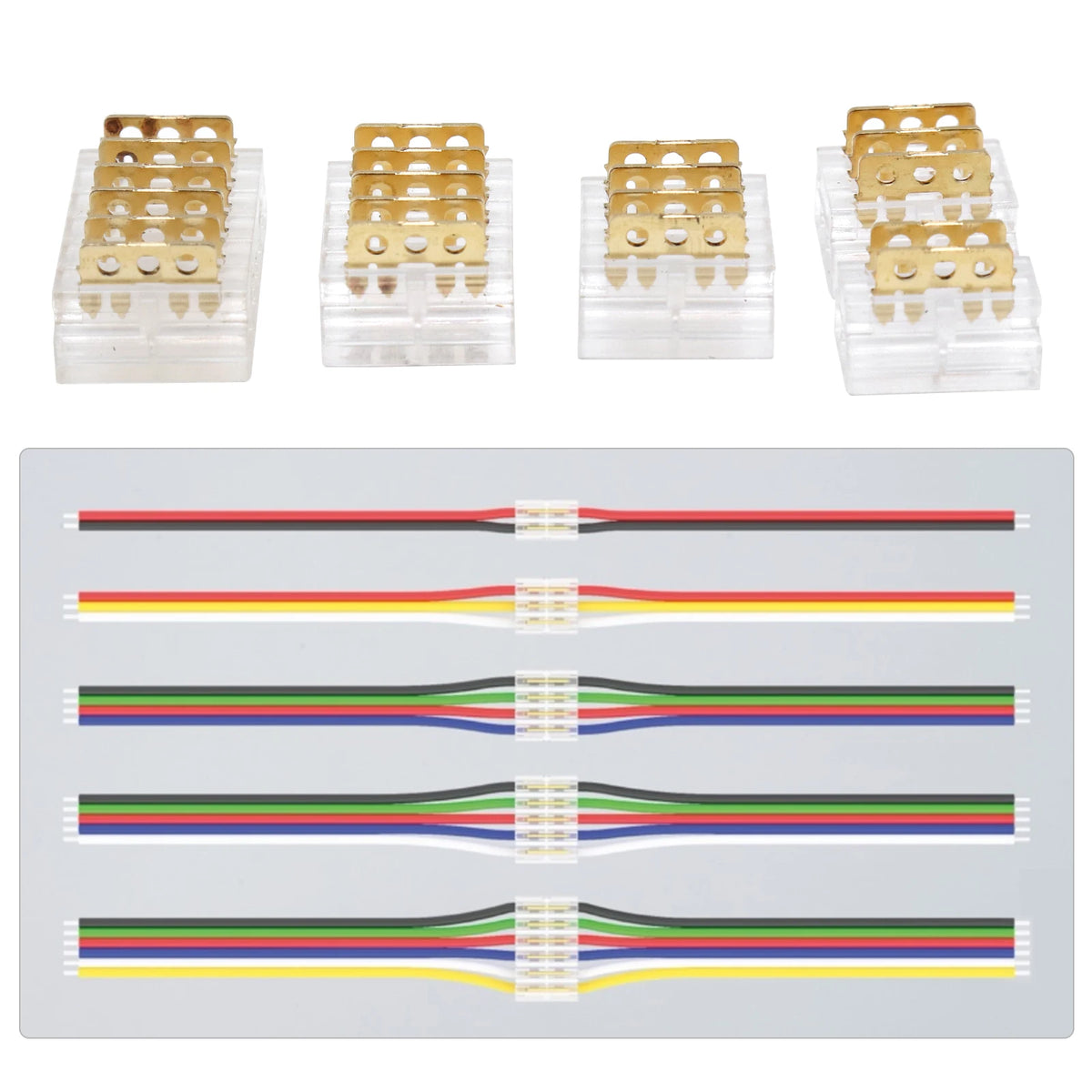Wire to Wire Quick Connectors Kit 2Pin 3Pin 4Pin 5Pin 6Pin Universal 20-24AWG Cable Jointing Fast Cord Connector Tool-Free Plugs
