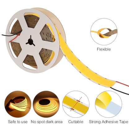 30mm Wide COB LED Strip Light 24V 3000K 4000K 6000K RA90 1600LEDs/m Ultra Bright Ribbon LED Tape for Indoor Home Decor Lighting