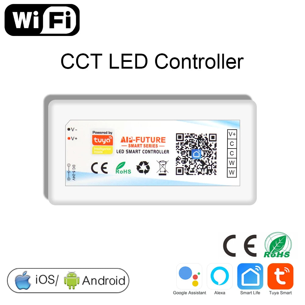 Tuya Zigbee Wifi LED Controller Smart Dimmer 5V 12V 24V LED Strip Light DIM CCT RGB RGBW Alexa Google Home APP Remote Control