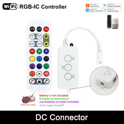 Tuya WiFi RGB SPI LED Controller DC USB Powered Works with Alexa & Google Assistant Smart 5V-24V RGB SPI Pixel LED Strip Control