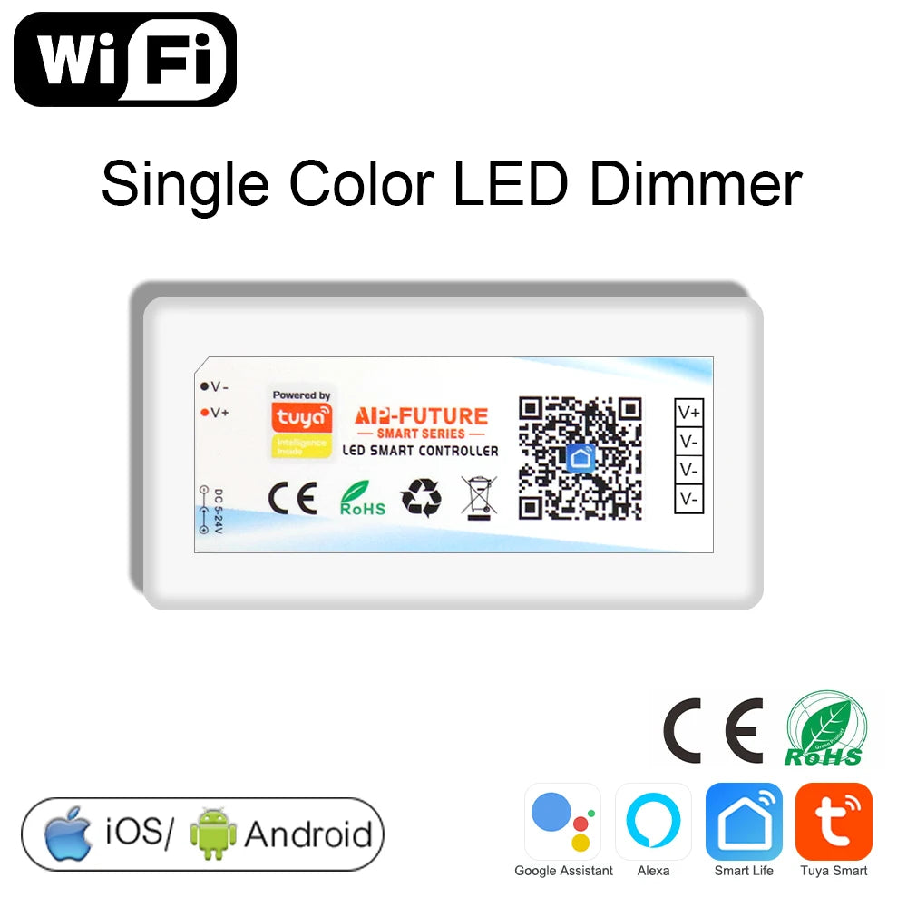 Tuya Zigbee Wifi LED Controller Smart Dimmer 5V 12V 24V LED Strip Light DIM CCT RGB RGBW Alexa Google Home APP Remote Control