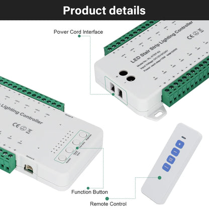 Stair Light Sensor Controller Auto Turn On Off Motion Sensor Switch Lighting System for House Stairs Max 16 20 28 Steps Control