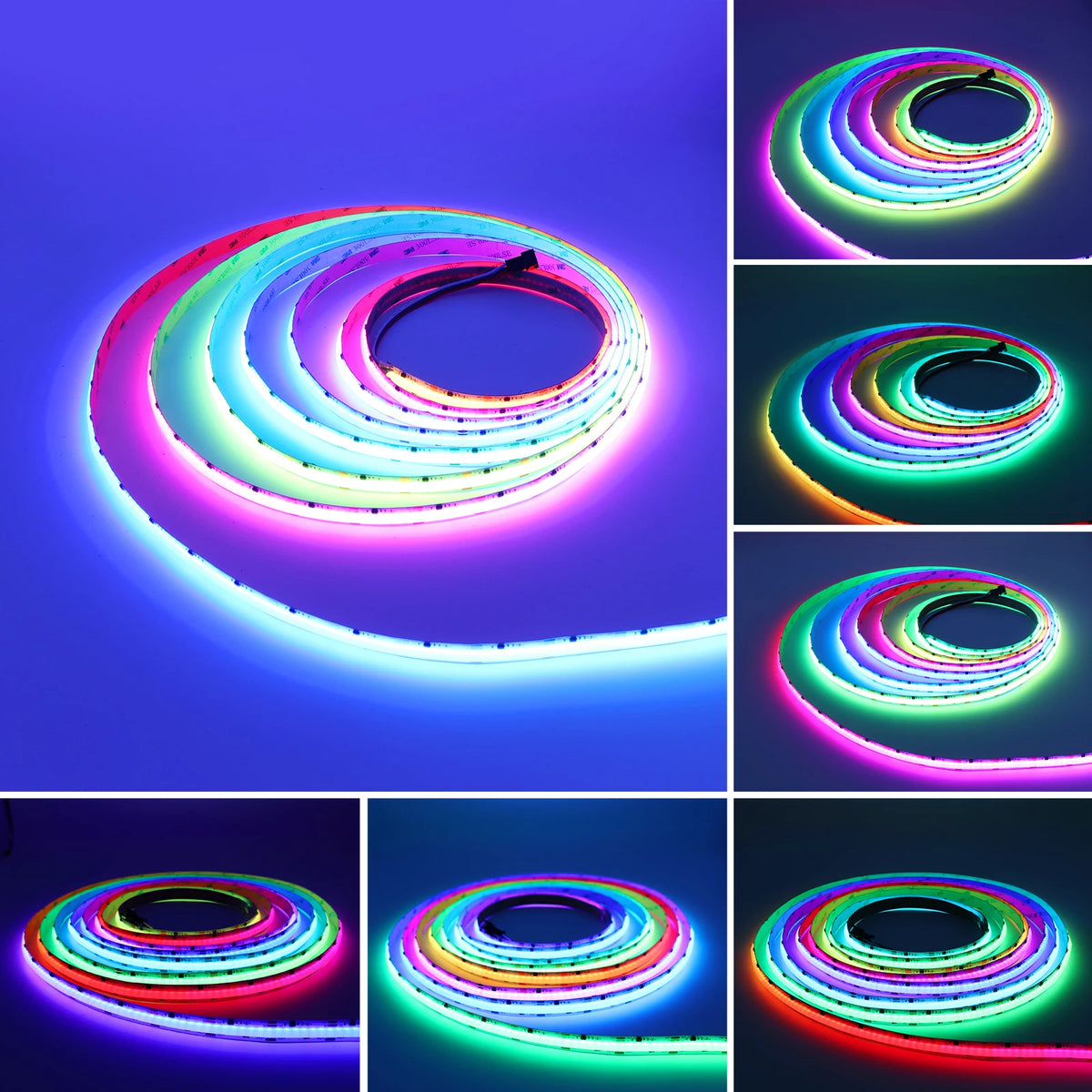 12V 24V RGB-IC LED COB Strip Lights White Black PCB WS2811 Dynamic RGB Dream Color Addressable 10mm 12mm Wide FOB Led Bar Tape