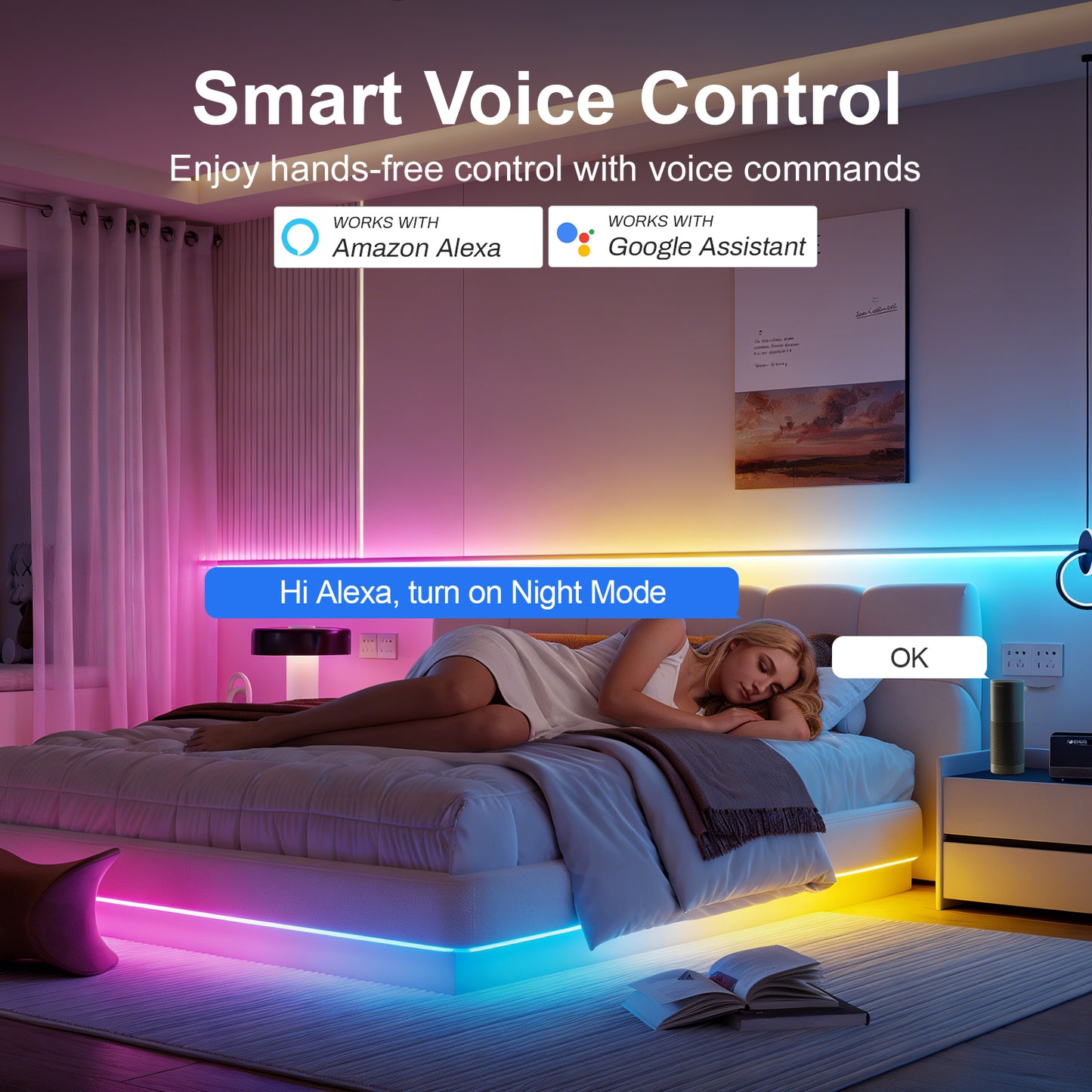 MALIIGAZA Smart Tuya WiFi RGBIC COB LED Strip Kit with Alexa & Google Home App Voice Control, Addressable Dream Color Light Tape 1-5M 10M 15M 20M 25M 30M Decor Lighting