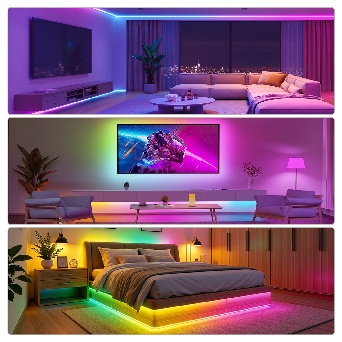 MALIIGAZA Smart Tuya WiFi RGBIC COB LED Strip Kit with Alexa & Google Home App Voice Control, Addressable Dream Color Light Tape 1-5M 10M 15M 20M 25M 30M Decor Lighting