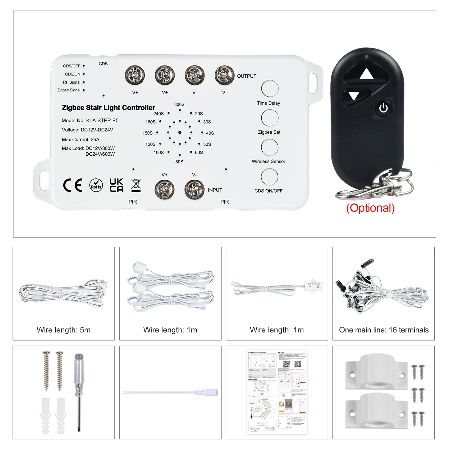 Zigbee Stair Light Controller Ports and Main Line Cable Connection Detail