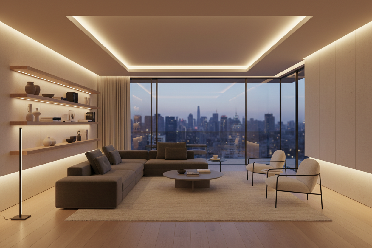 Warm white LED strip lights modern interior ambient lighting - MALIIGAZA