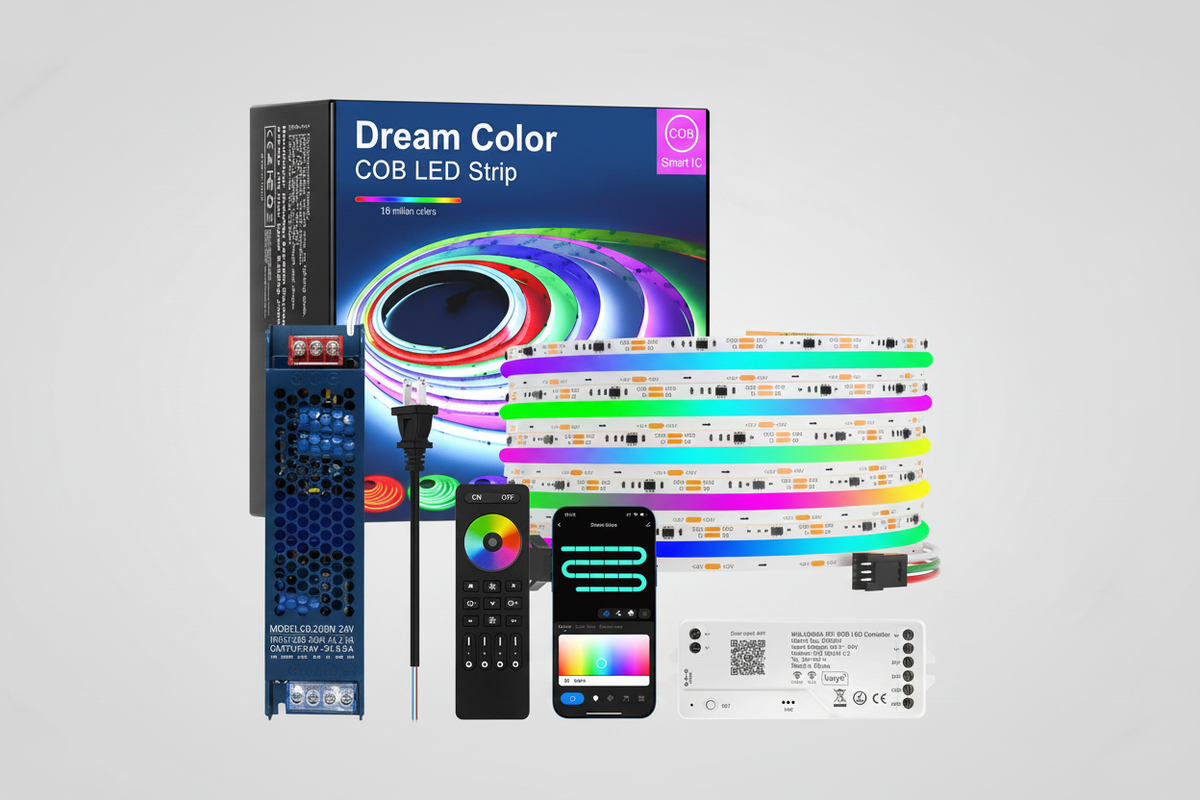 Tuya WiFi Addressable RGBIC COB LED Strip Light Kit 10m 20m 30m Smart App Control - MALIIGAZA