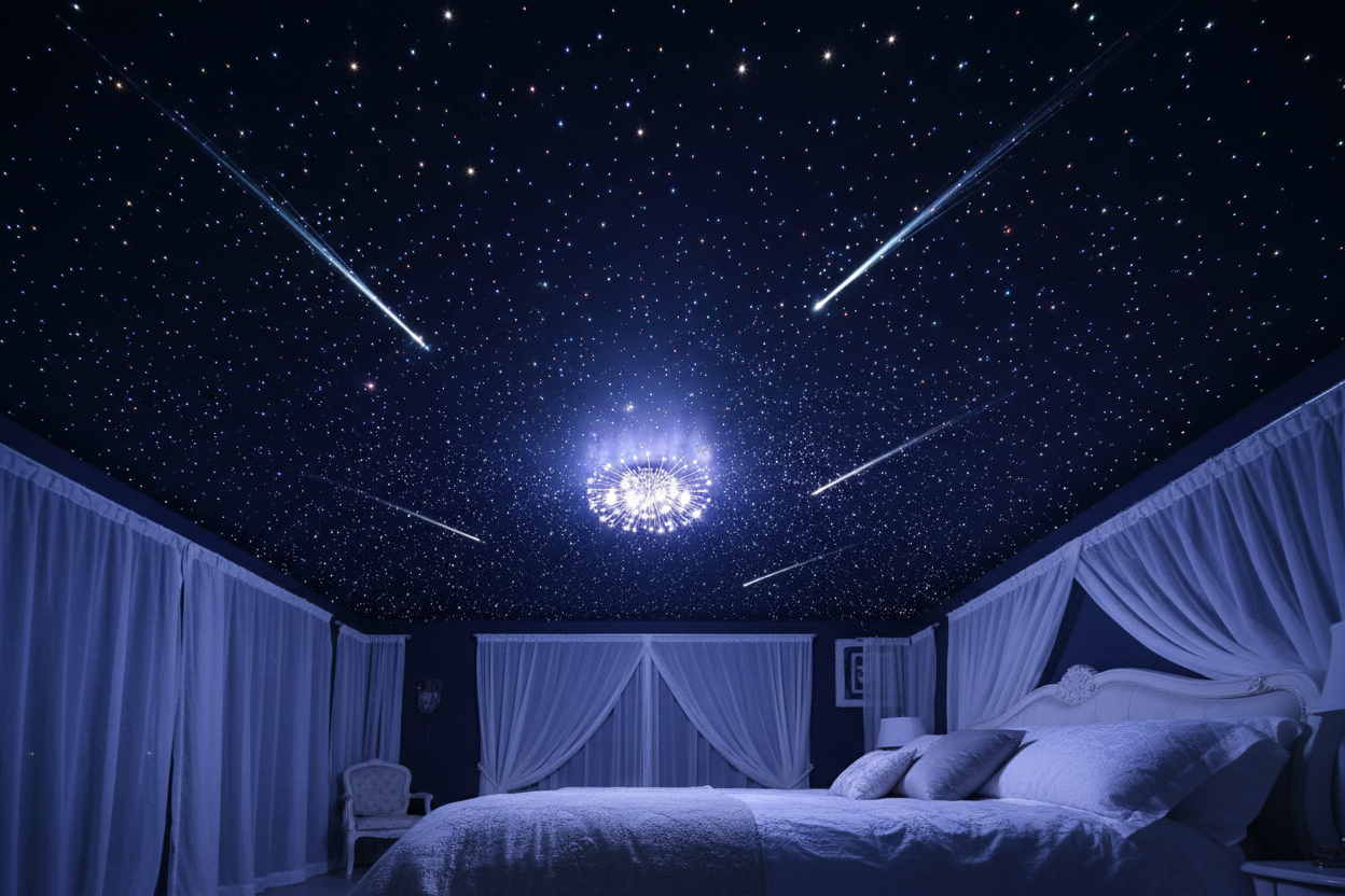 Fiber optic star ceiling lights bedroom shooting stars effect - MALIIGAZA