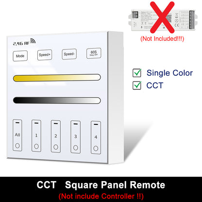 CCT panel style RF remote controller for tunable white LED strips