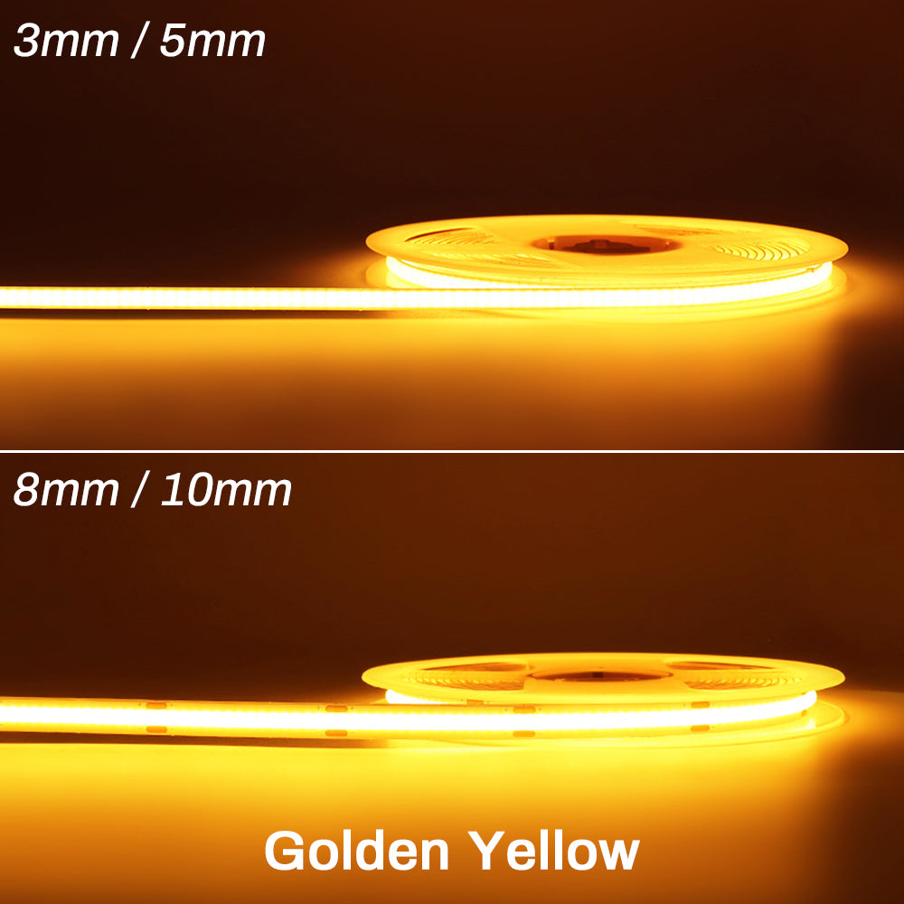 MALIIGAZA COB LED Strip Light 12V/24V High Density Dimmable LED Tape Light for Cabinet, Bedroom & DIY Lighting