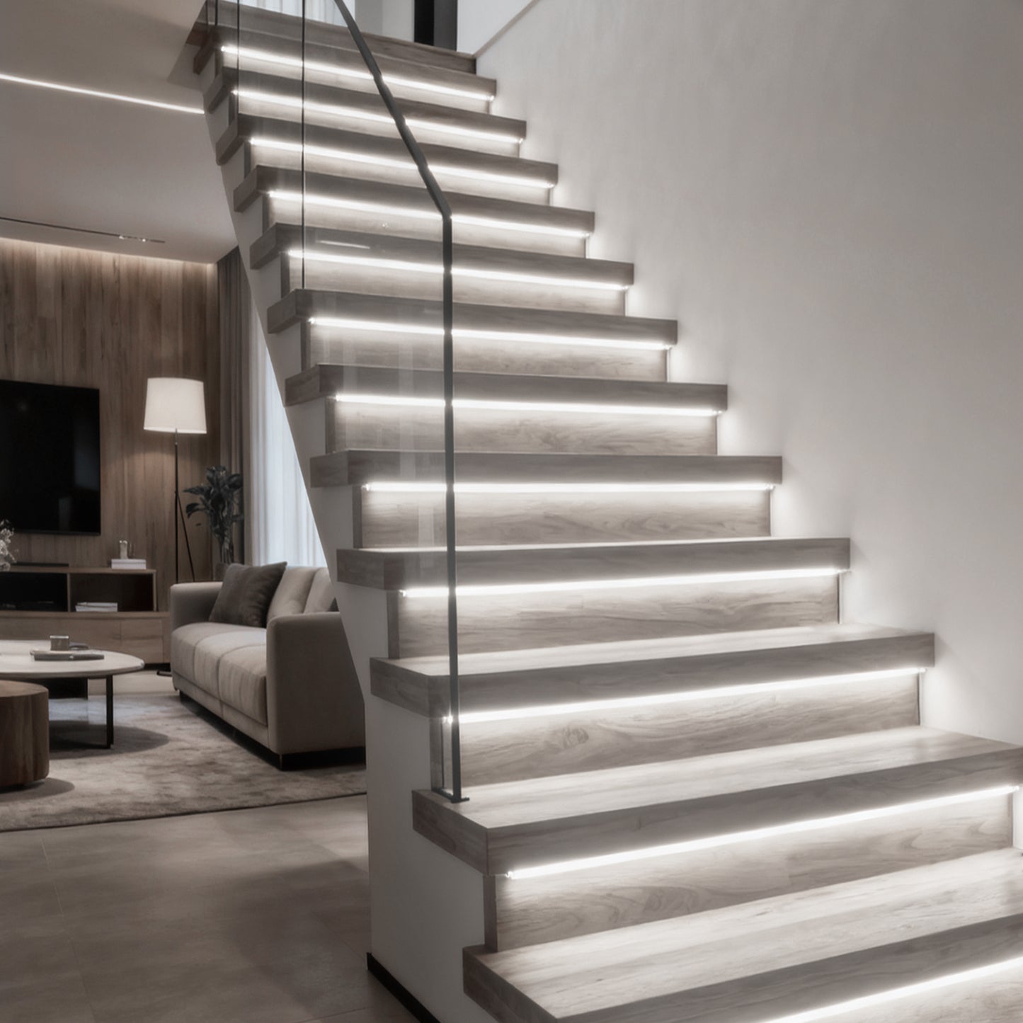 MALIIGAZA Intelligent Motion Sensor Stair Light Kit ¨C Smart COB LED Staircase Lighting System with Wireless Wall Switch