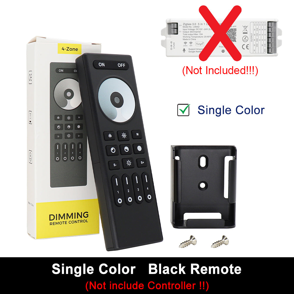 Single color DIM LED controller black finish 2.4G RF remote