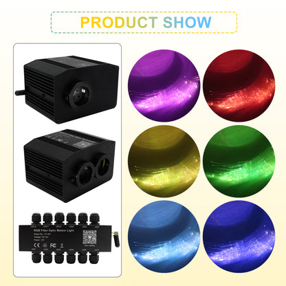 Single port fiber optic star light engine for DIY starry sky ceiling projects