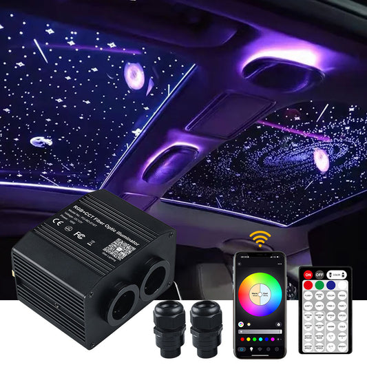 MALIIGAZA RGBCCT LED Fiber Optic Star Light Kit with CREE LEDs, Twinkle, Music Sync, Bluetooth APP & RF Remote