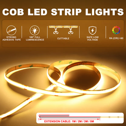 MALIIGAZA Intelligent Motion Sensor Stair Lighting Kit ¨C App Controlled Smart LED Staircase Lights with COB Strips & RF Remote