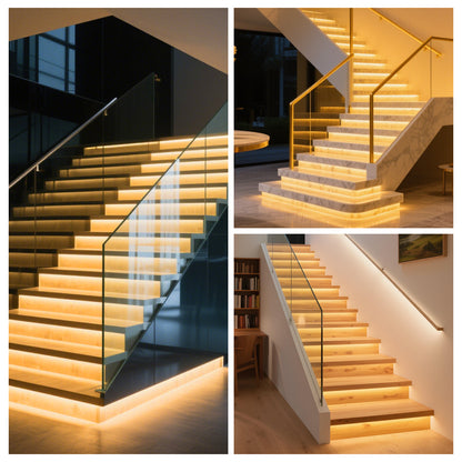 MALIIGAZA Intelligent Motion Sensor Stair Lighting Kit, 1m 5-28 Steps Smart COB LED Stair Lights with PIR Step-by-Step Control [STEP-09]