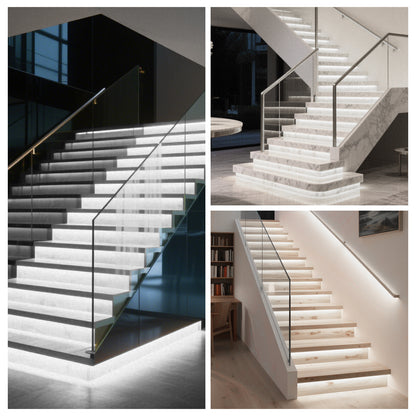 MALIIGAZA Intelligent Motion Sensor Stair Lighting Kit with Main Line COB LED Strip for Smart Indoor Stair Lights STEP-E1