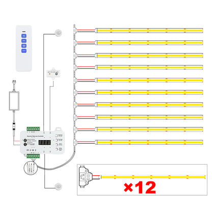 MALIIGAZA Smart Indoor Sensor Stair Light Kit | COB LED 480LEDs/m | PIR Auto On/Off | Step-by-Step Dynamic Lighting | Easy Plug-in Main Line Install | 12/16/20 Steps