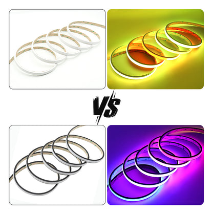 IP68 Waterproof Addressable COB LED Strip Tape Installed Outdoors
