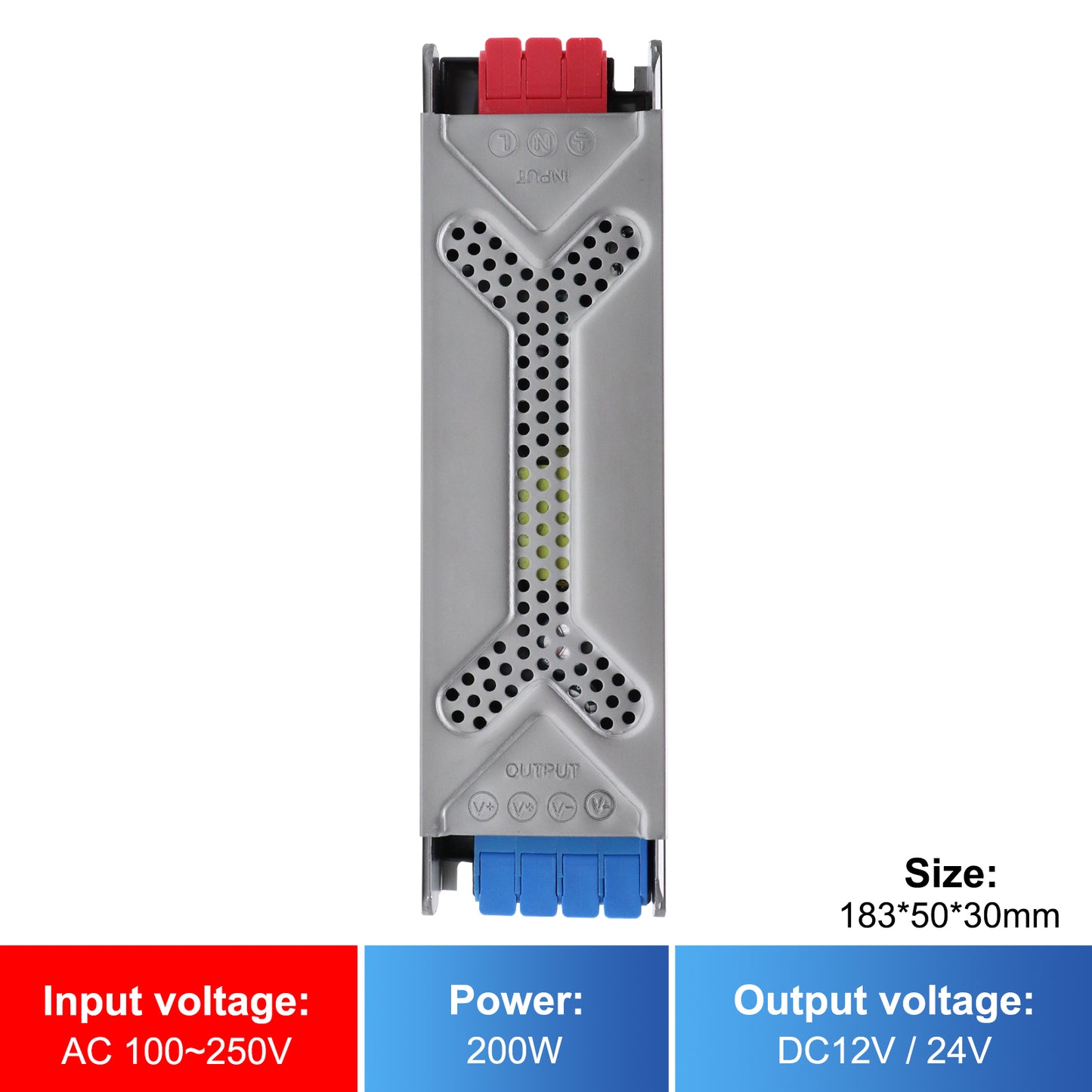 MALIIGAZA Universal LED Power Supply 12V 24V AC 100-240V 60W 100W 200W 300W 400W  LED Transformer with Push-In Terminals and Full Protection