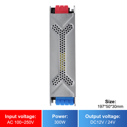 MALIIGAZA Universal LED Power Supply 12V 24V AC 100-240V 60W 100W 200W 300W 400W  LED Transformer with Push-In Terminals and Full Protection