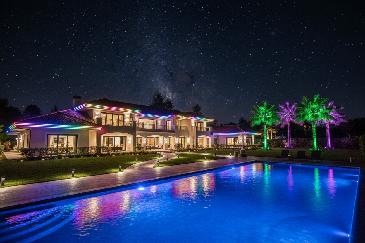 Outdoor RGB LED lighting villa swimming pool garden eaves decoration - MALIIGAZA