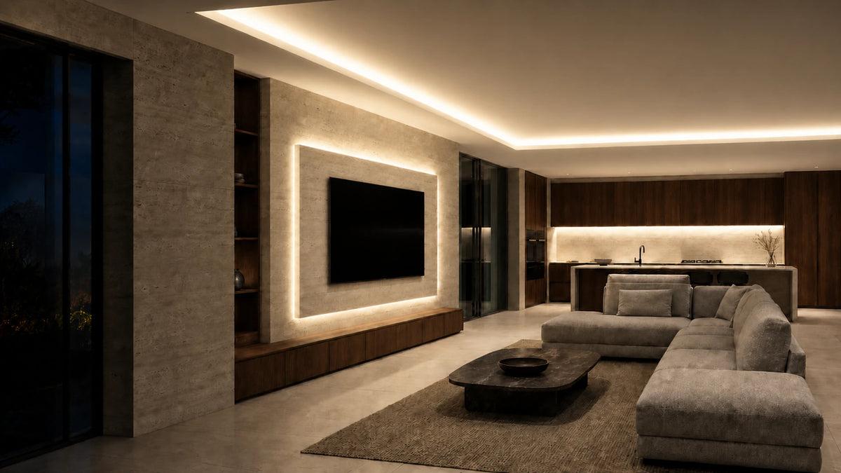 Warm white LED strip lights modern interior ambient lighting - MALIIGAZA