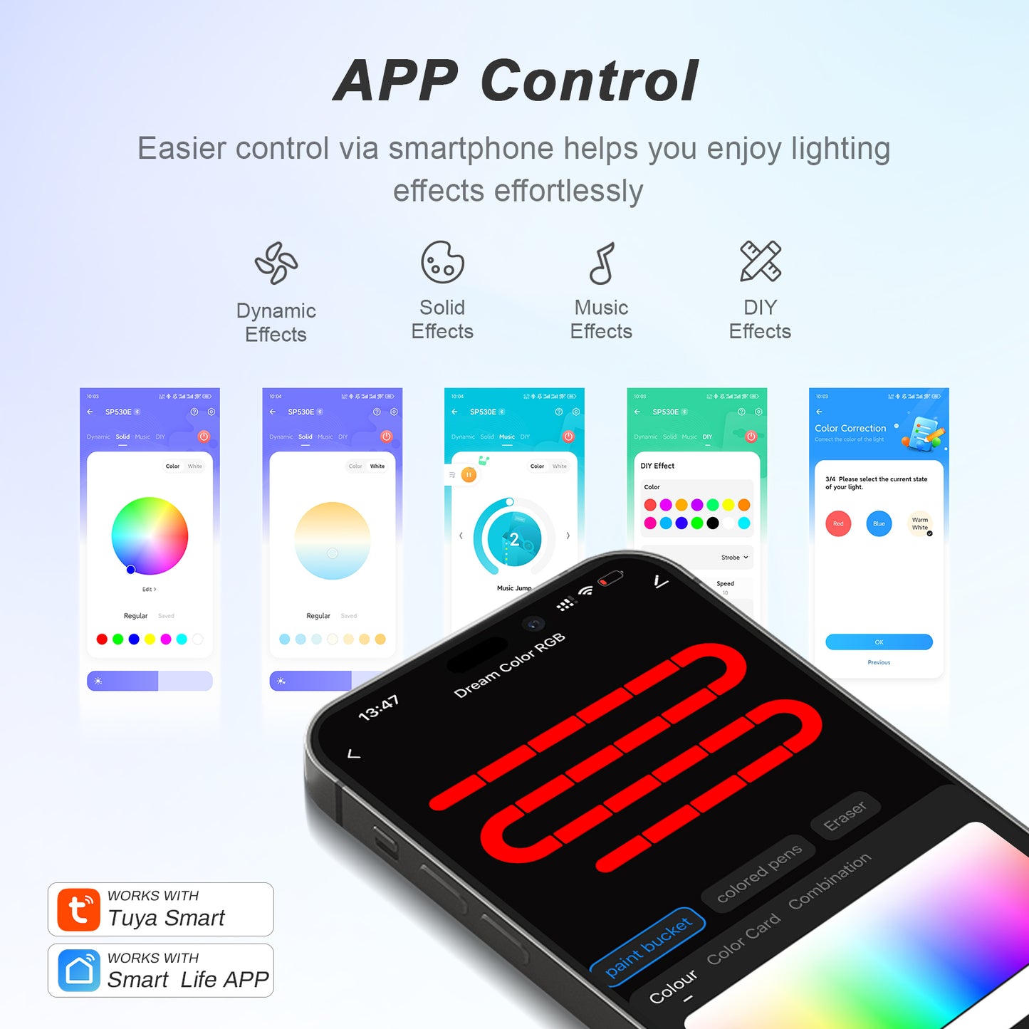 MALIIGAZA Tuya WiFi SPI RGB LED Controller with Smart Life App, Alexa, Google Home & 2.4G RF Remote Support for Addressable RGB LED Strips