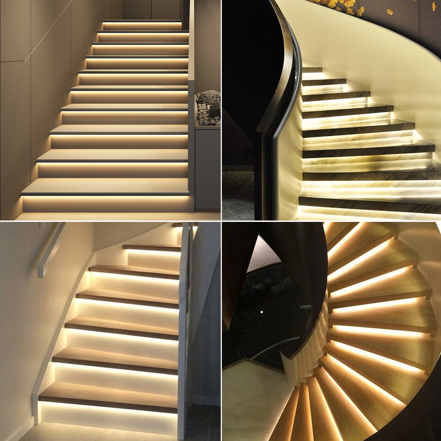 MALIIGAZA Intelligent Motion Sensor Stair Lighting Kit with Main Line COB LED Strip for Smart Indoor Stair Lights STEP-E1