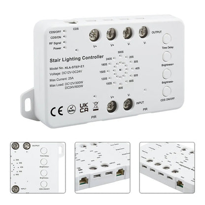 MALIIGAZA Intelligent Motion Sensor Stair Lighting Kit with Main Line COB LED Strip for Smart Indoor Stair Lights STEP-E1