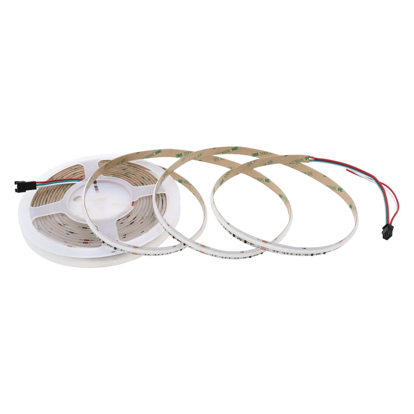 Addressable RGBCCT COB LED strip 5m kit white PCB WiFi Bluetooth smart controller