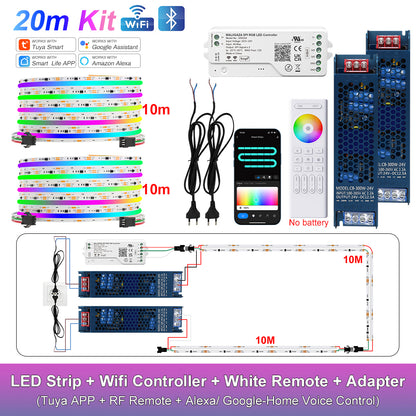 MALIIGAZA Smart Tuya WiFi RGBIC COB LED Strip Kit with Alexa & Google Home App Voice Control, Addressable Dream Color Light Tape 1-5M 10M 15M 20M 25M 30M Decor Lighting