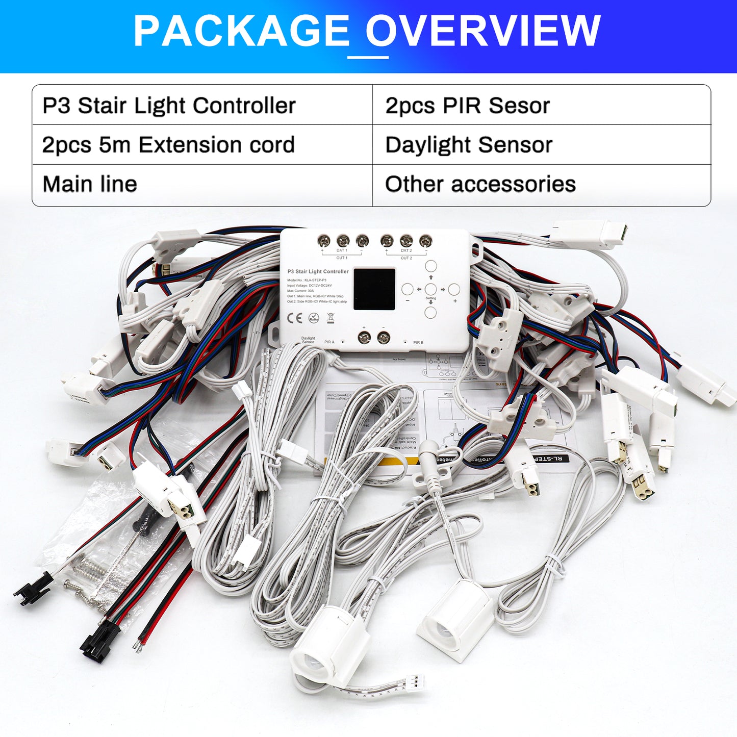 MALIIGAZA STEP-P3 Intelligent Motion Sensor Stair Light Kit | High CRI 90+ COB LED Step & Side Flow Handrail Lighting System | Plug and Play Main Line DIY Indoor Staircase Lighting (Copy)