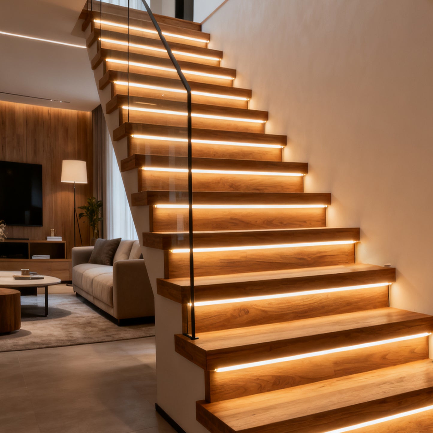 MALIIGAZA Intelligent Motion Sensor Stair Light Kit ¨C Smart COB LED Staircase Lighting System with Wireless Wall Switch