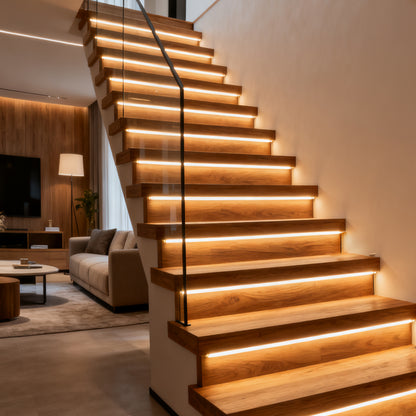 MALIIGAZA Intelligent Motion Sensor Stair Light Kit ¨C Smart COB LED Staircase Lighting System with Wireless Wall Switch