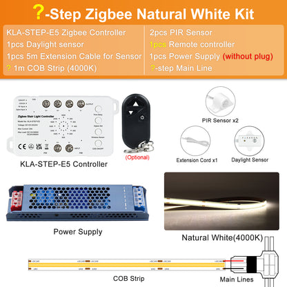 MALIIGAZA Zigbee Stair Light Kit Natural White 4000K ¡§C With Remote Controller