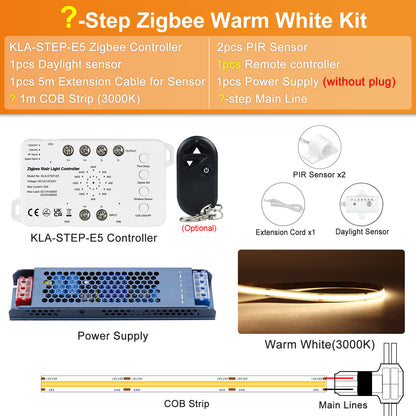 MALIIGAZA Zigbee Stair Light Kit Warm White 3000K ¡§C With Remote Controller